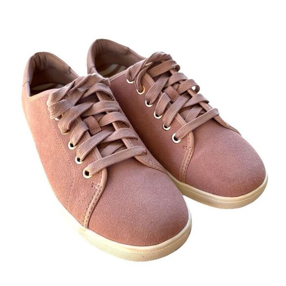 Vionic Brinley Pink Sneaker Suede Lace Up Size 9 Heel Cushion Water Resistant - Picture 3 of 8